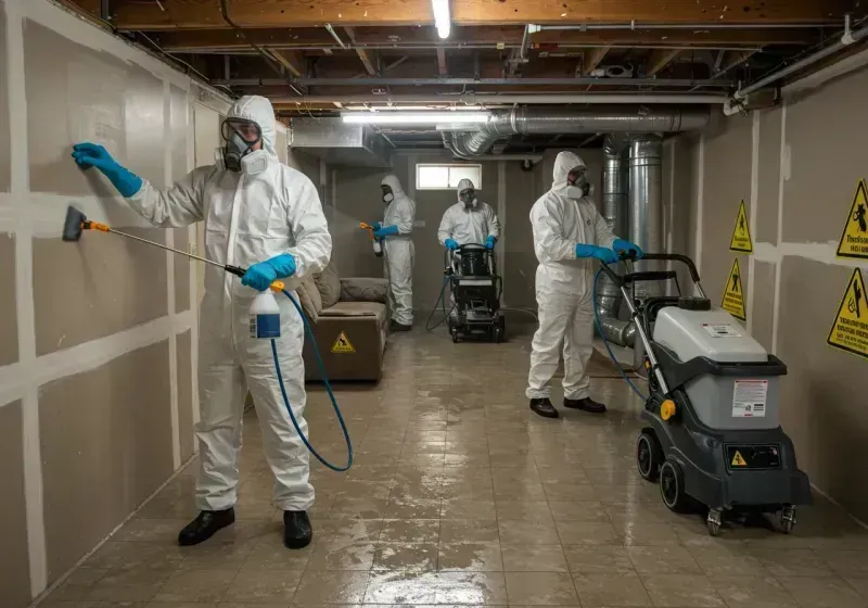 Basement Moisture Removal and Structural Drying process in Richland, PA